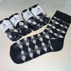 メンズ靴下　黒5足セット　25-28cm 新品