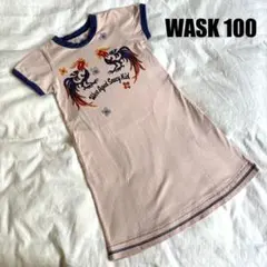 WASK 半袖ワンピース 100cm ピンク　刺繍