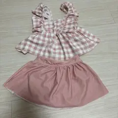 チェック柄水着 100-110cm