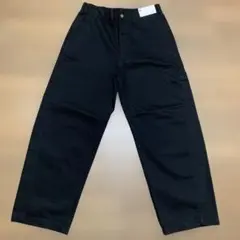 GU.ジーユー.バレルレッグワークパンツ.ブラック