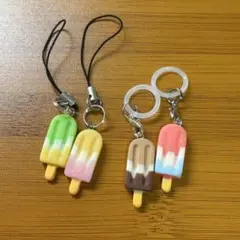 アイスクリーム　チャームセット　ハンドメイド　キーホルダー　アンブレラマーカー