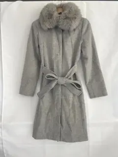 VICKY ビッキー ロングコート フォックスファー グレー