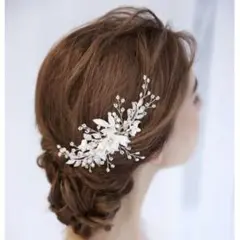 ヘッドドレス フラワー シルバー 結婚式 ウエディング フラワー ヘアアクセ 5
