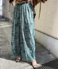アメリ BENNETT SHEER PANTS シアーパンツ ameri 緑