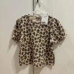 H&Mベビー半袖Tシャツヒョウ柄 パフスリーブ Tシャツ