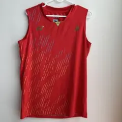 YONEX 赤 ストライプ ノースリーブウェア