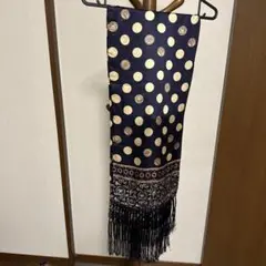 ネイビーとゴールドのドット柄ストール