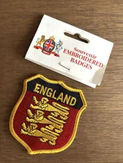 【新品レア】ENGLAND 刺繍ワッペン ブラック×ゴールド×レッド ‘90年代