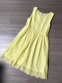 H&M レース ワンピース レモンイエロー 140cm 未使用品