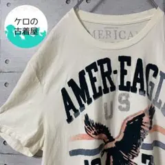 アメリカンイーグル プリント Tシャツ メンズ M アイボリー
