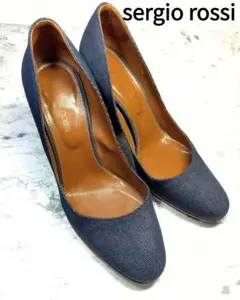 美品 大人気 セルジオロッシ パンプス ハイヒール デニム 36 23.0cm