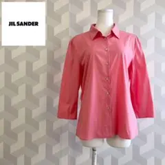 【ジルサンダー】サイズ42XL9分袖シャツブラウス ピンク jil sander