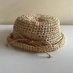 こどもビームス washi クロッシェハット 44〜46cm 麦わら帽子