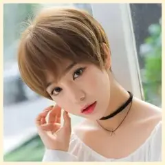 【新品❤️ラスト1点】フルウィッグ★ショート★ライトブラウン★簡単装着★ネット付