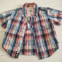 OshKosh 半袖チェックシャツ 70