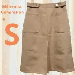 【大特価商品】Millennial サイズ:S 膝丈スカート　ライトブラウン