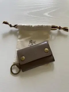 ブラウンレザーキーケース オリジナルポーチ付き