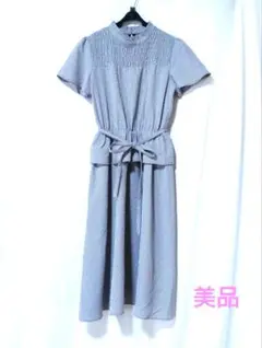 エムジェイムス　マキシ丈ワンピース　グレーチェック　Mサイズ(美品)