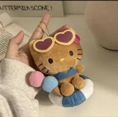 ハローキティ 日焼けキティ ガングロ サングラス 浮き輪 キーホルダー