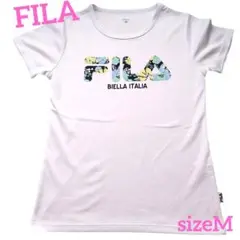 美品　FILA フィラ　フラワー柄ロゴ 半袖Tシャツ レディース　Mサイズ