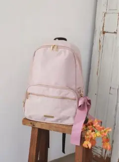 Maison de FLEUR リボン縦型リュック ピンク
