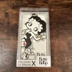 【新品未使用】BettyBoop iPhoneXs/X対応フリップカバー（WH）