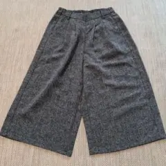 新品as know asグレー ガウチョパンツ ゴム入りサラッと