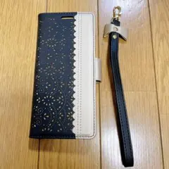 ケース 手帳型 Xperia5 ケース WWW 透かし彫り模様 高級PUレザー