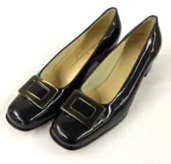 【送料無料】Salvatore Ferragamo チャンキーヒール 黒 7C