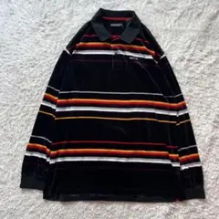 enyce 3XL 特大サイズ 90’s ベロア　ロングスリーブ　ポロシャツ