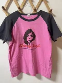 ピンク　Tシャツ　ロゴ　平成　y2k