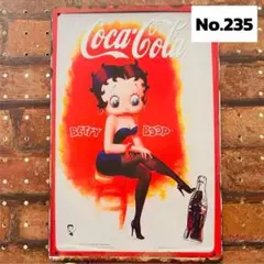 ベティちゃん　コカコーラ《235》ブリキ 看板 レトロ風 ☻