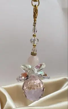 エンジェルストラップ（ローズクォーツ）