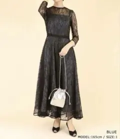 【新品】RANDA マルチレースワンピース　レース　フォーマル　ブルー　サイズ0