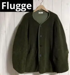 即完Fluggeフラッジールーズシルエットボアブルゾンノーカラージャケットファー