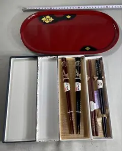 輪島塗り　トレイ　箸