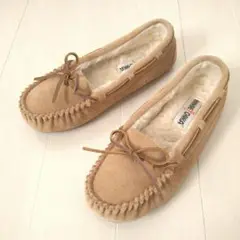 MINNETONKA【ミネトンカ】キャリー モカシン ファー 茶 24.5㎝