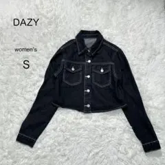 【Dazy】デニムジャケット クロップド丈 Gジャン 黒 モノトーンコーデ