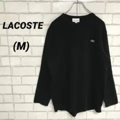 LACOSTE ラコステ　ワンポイントロゴ　ニットソー　シンプル　黒　ブラック