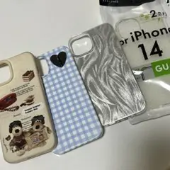 iPhone 14用ケース 3点セット、クリアケースおまけ