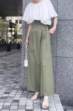 Mystrada マイストラーダ　アシメチノパンツ　カーキ　S 36