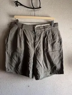 90s Tommy bahama シルク　ショートパンツ　カーキ　古着　半パン