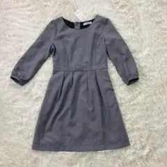 ▽MOTOMACHIJAYROモトマチジェイロ▽七分袖ワンピースM千鳥柄ミニ丈