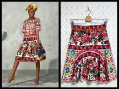 新品 DOLCEu0026GABBANA ドルチェu0026ガッバーナ ピンク花柄スカート