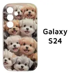 Galaxy S24 ウェーブ 犬 カバー