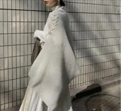 Ameri VINTAGE - ameri【新品未開封】4WAY MUFFLER LAYERED KNIT 白 AMERI アメリヴィンテージ 20AW 4WAY MUFFLER LAYERED KNIT