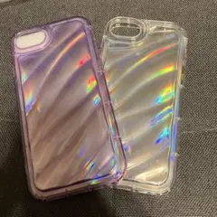 iPhoneケースセット パープル・クリア♡7/8/SE