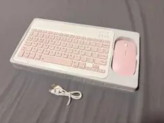 【新品未使用】ホワイト・ピンク ワイヤレスキーボード・マウスセット