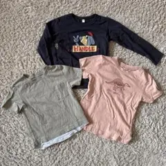 子供用Tシャツ3枚セット 黒 110cm 赤 110cm 緑100cm