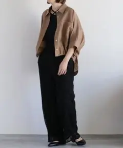 cepo〈イージーケア〉シアーミックスドルマンスリーブドロストシャツ